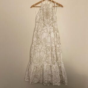 Express Embroidered Halter Maxi Dress